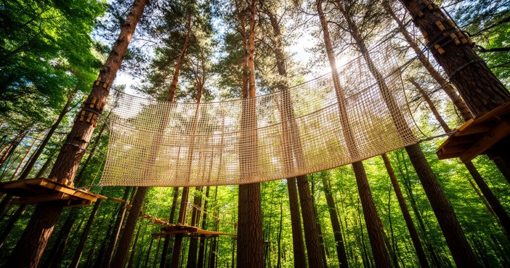 Découvrez les avantages des filets suspendus pour parcours aventure
